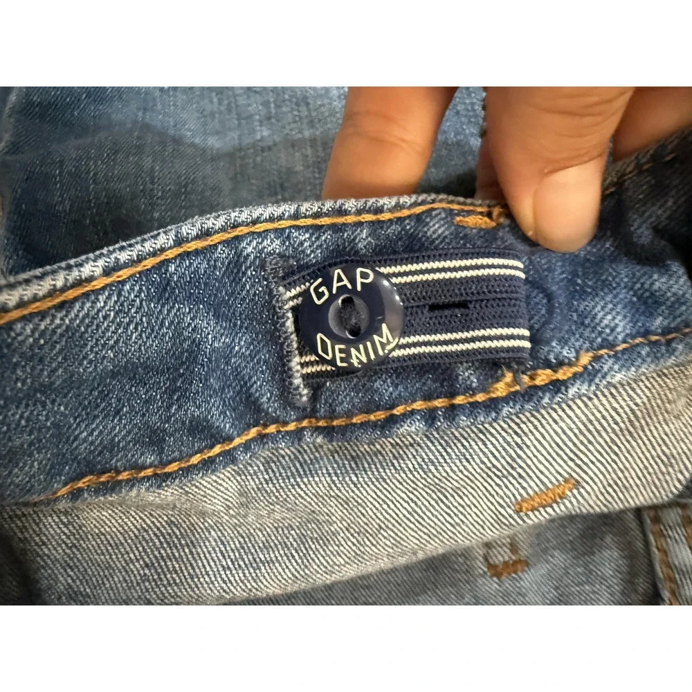 GAP Kids Jeans Youth 16 Blue Bootcut Adjustable Waist Denim Unique Front Pockets